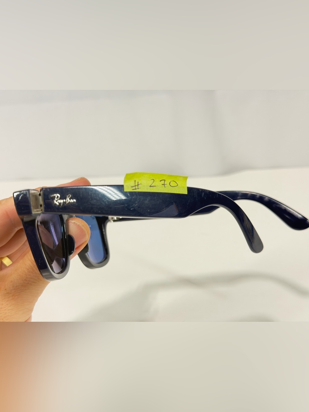 Ray-Ban Black Frame Blue Lens Sunglasses - Picture 2 of 9